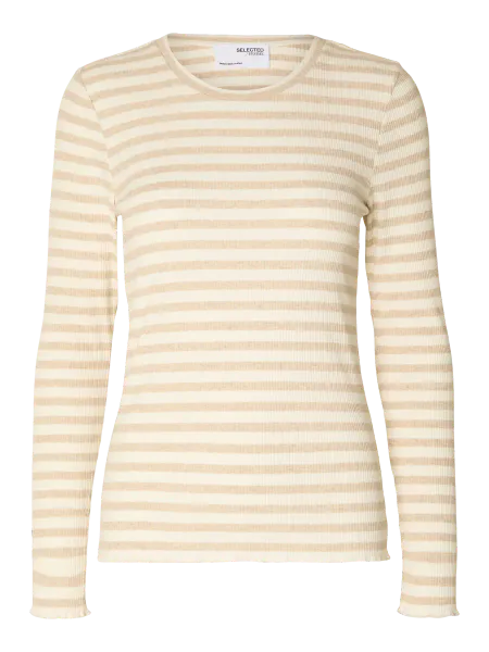 Hovedbilde Slfanna Ls Crew Neck Tee Oatmeal w. Snow White