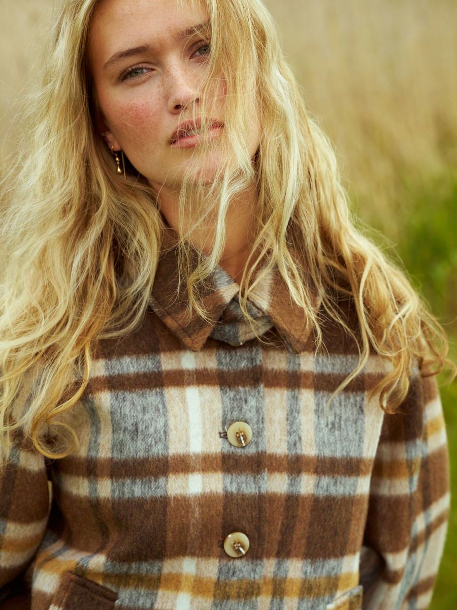 Quinn Check Jacket Beige Melange