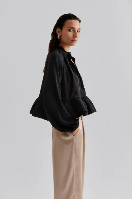 Hovedbilde Alva Frill Detailed Crop Blouse Black