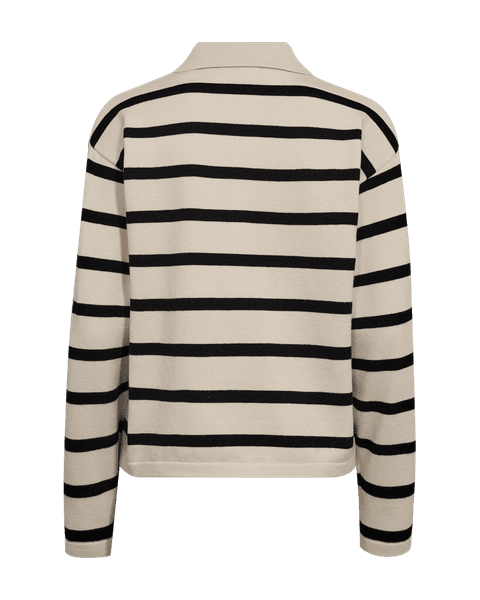 Hovedbilde Claura Pullover Polo Collar Stripes Moonbeam ...