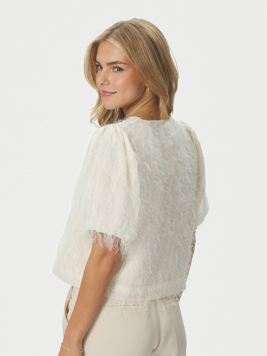 Aisa Frilly Blouse Creme