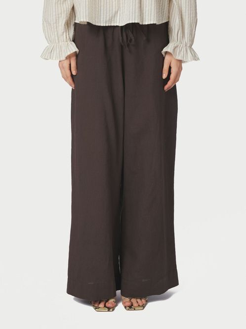 Hovedbilde Heifa Linen Pants Dark Brown