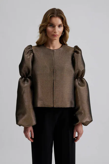 Hovedbilde Zoey Double Pouf Sleeve Blouse Gold Metallic