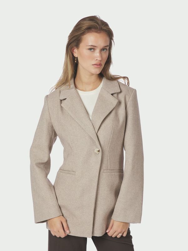Bowie Herringbone S Blazer Sand