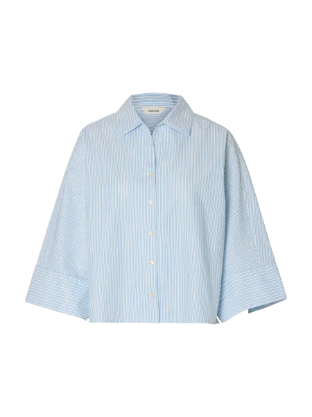 Hovedbilde SlfEster Oversize 3/4 Shirt Malibu Blue Stripe