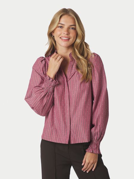 Hovedbilde Astrida Soft Stripe Stone Blouse Dark Rose