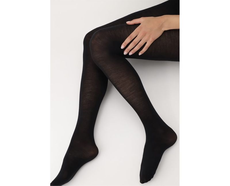 Fine Wool Tights Black