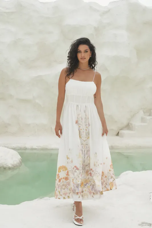 Bernadette Midi Dress Misty Garden