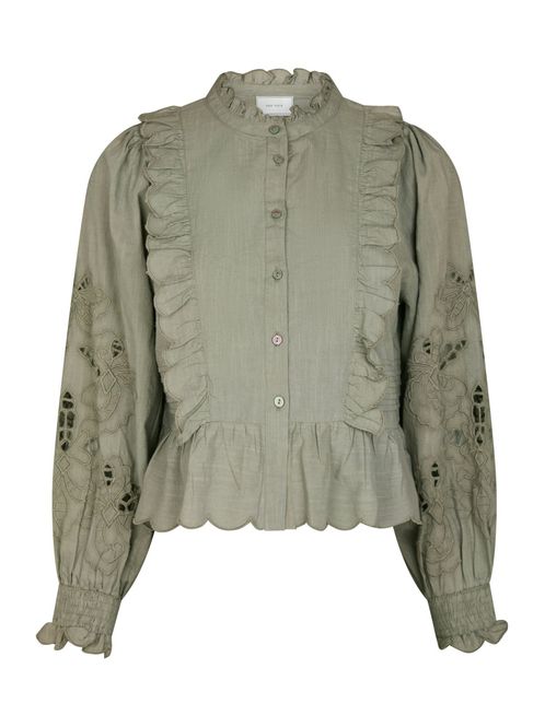 Hovedbilde Petrine Embroidery Blouse Smoke Green