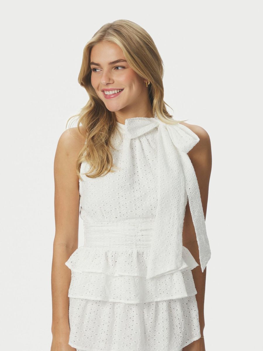 Ansol Emb Top Off White