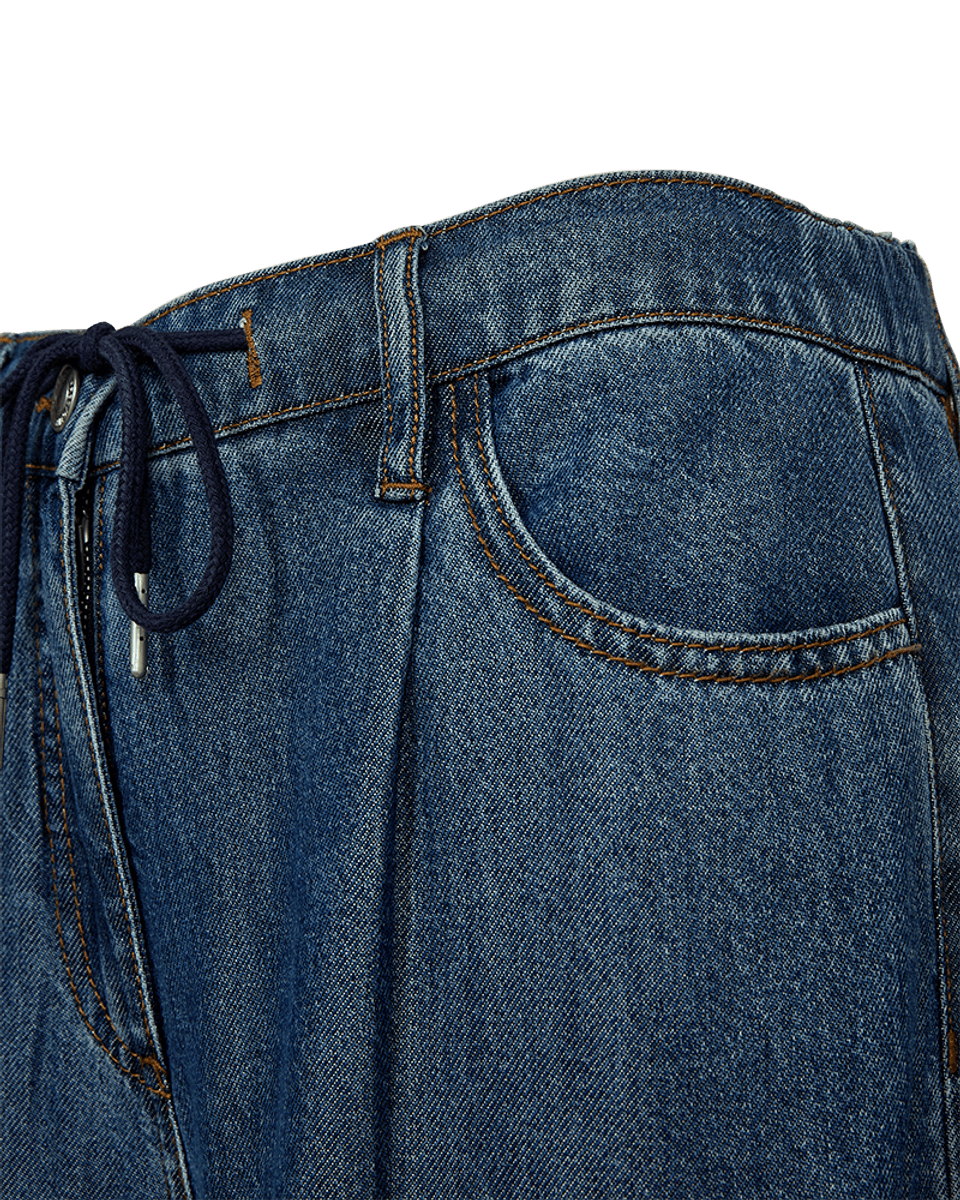 Milo Pants Wide Leg Medium Blue Denim