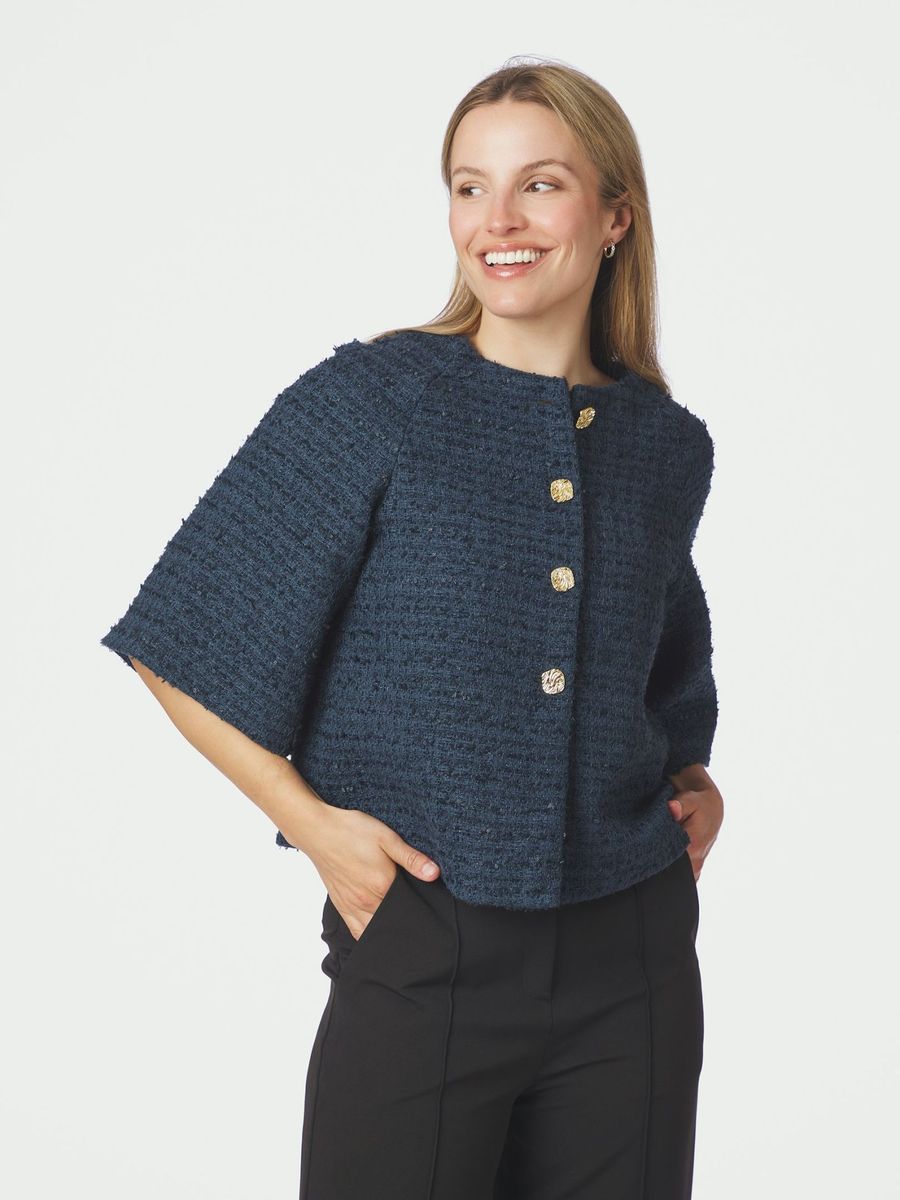 Rosella Boucle Mini Jacket Navy