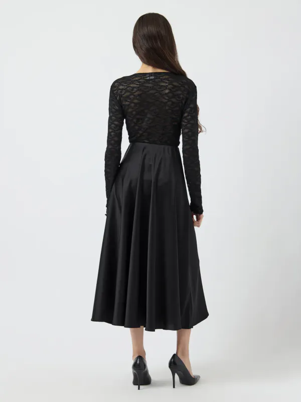 Yaspella Hw Volume Ankle Skirt Black