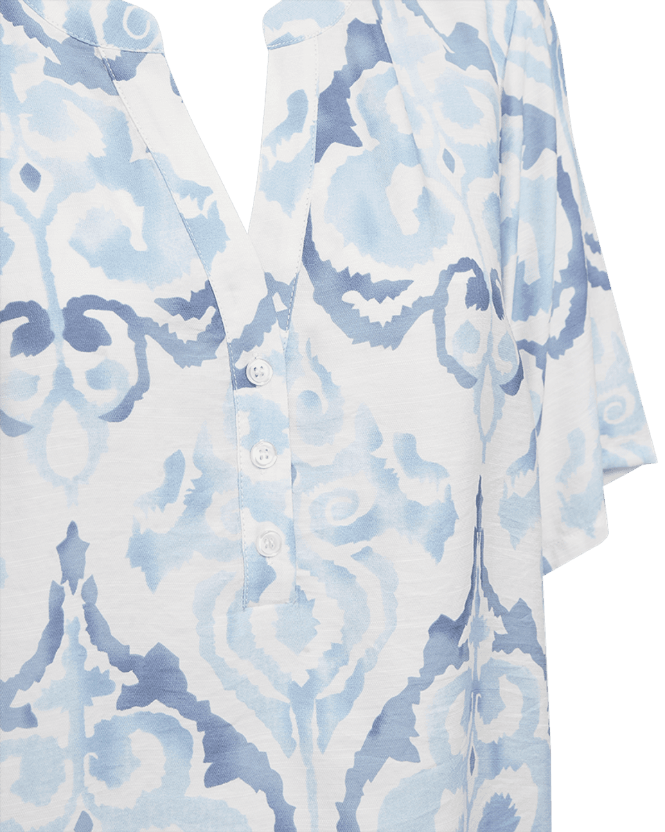 Vespa Blouse Chambray Blue w. Star Off-white