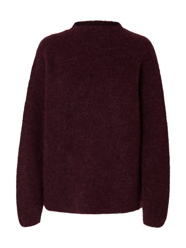SlfSia Ras Knit T-neck Fig