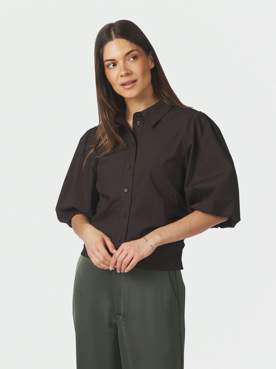 Ismara Solid Shirt Dark Brown