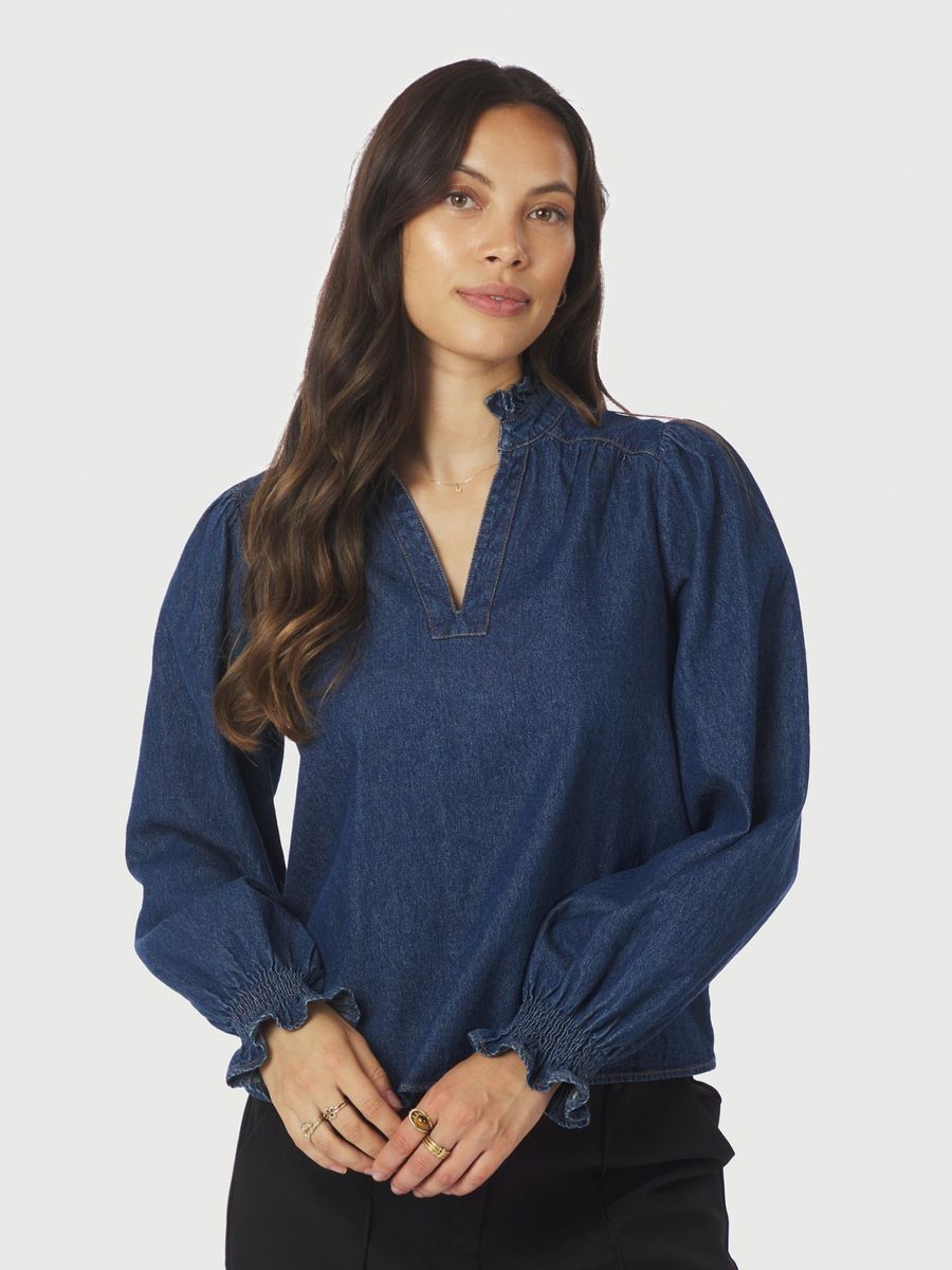 Emmeline Denim Blouse Dark Blue