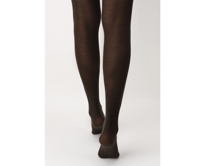 Fine Wool Tights Brown
