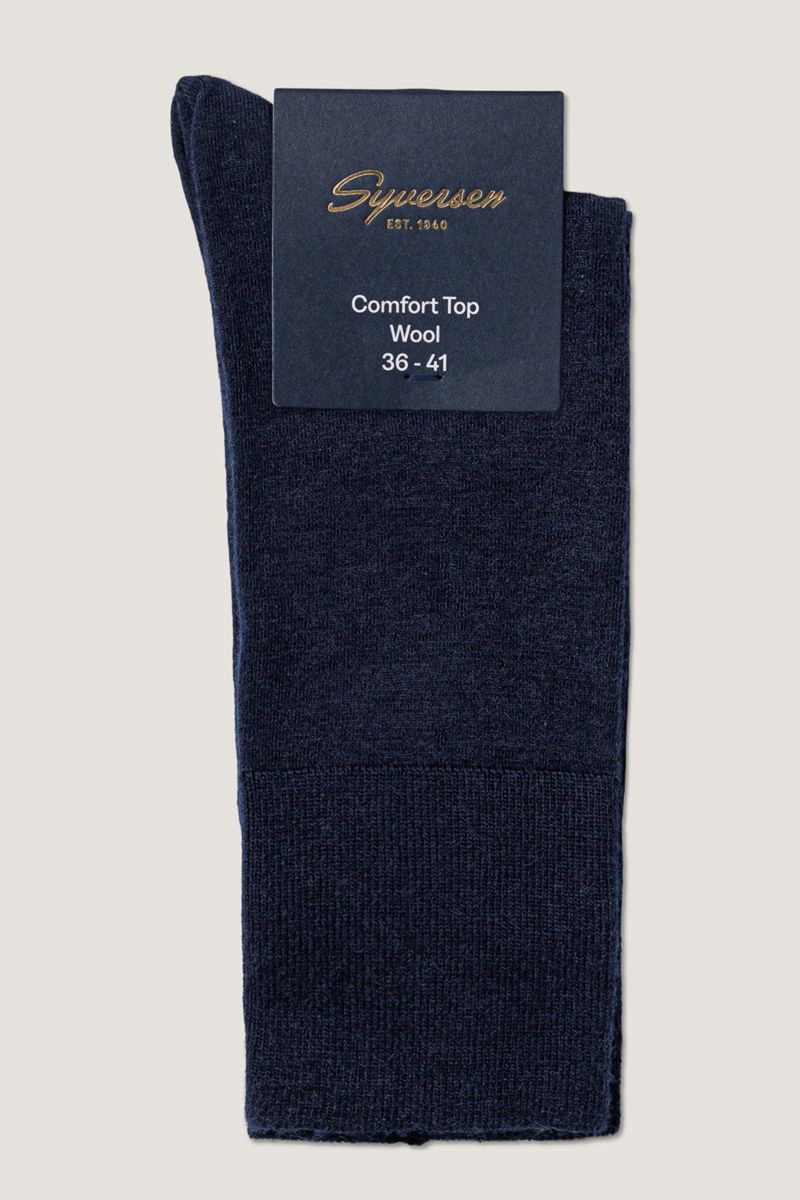 Fine Wool Comfort Top Socks Navy