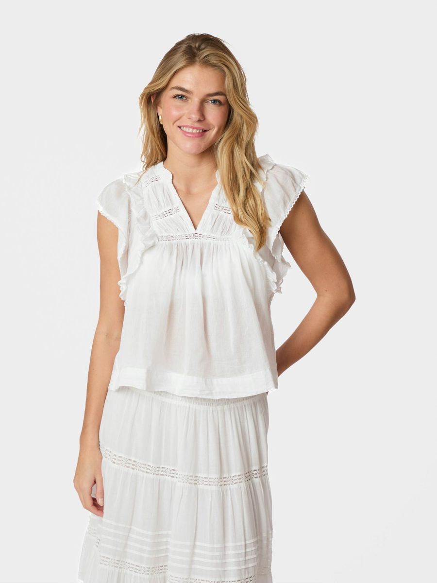 Jayla S Voile Top White