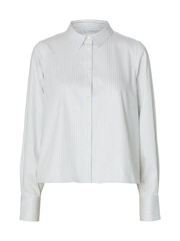 SlfRomie Relaxed Shirt Avocado Oil Stripe