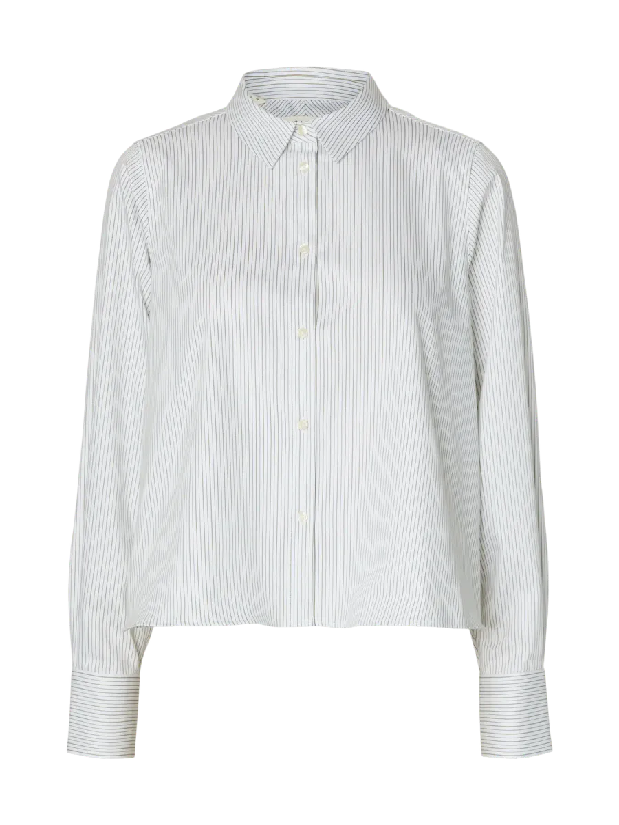 SlfRomie Relaxed Shirt Avocado Oil Stripe