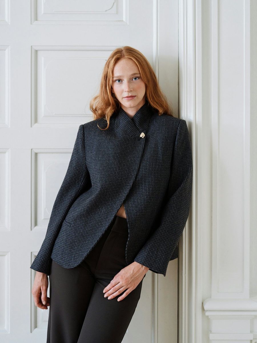 Paria Check Blazer Dark Grey