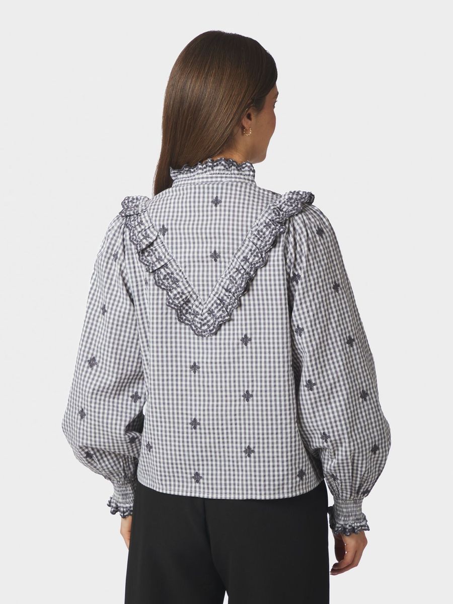 Degas Check Blouse Grey