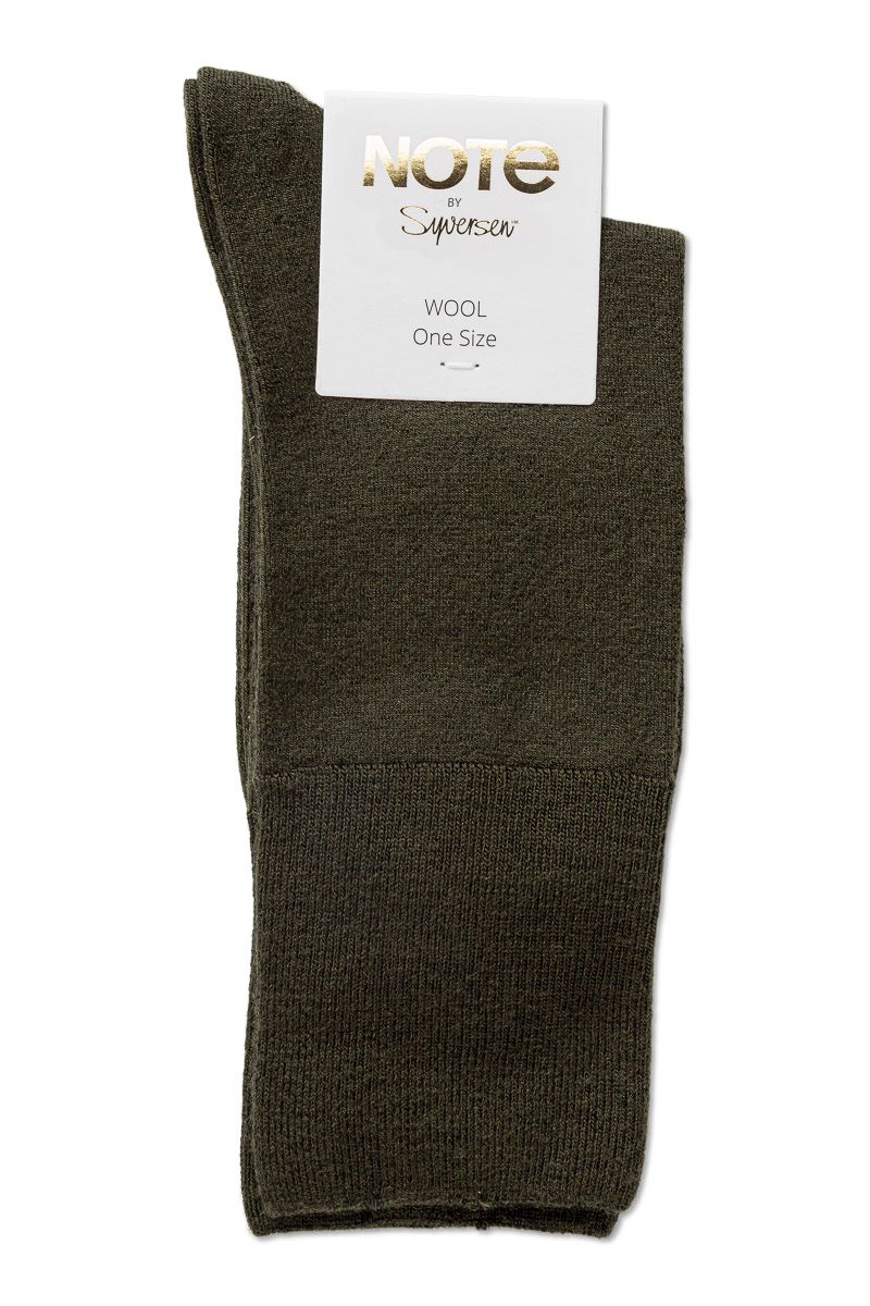 Note Fine Wool Socks Olive