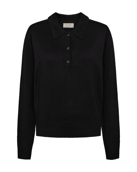 Hovedbilde Katie Pullover Polo Collar Shell Button Black