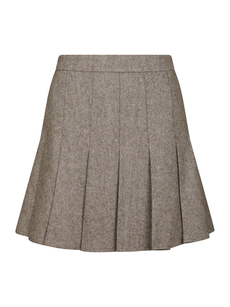 Laurina Herringbone Skirt Dusty Brown