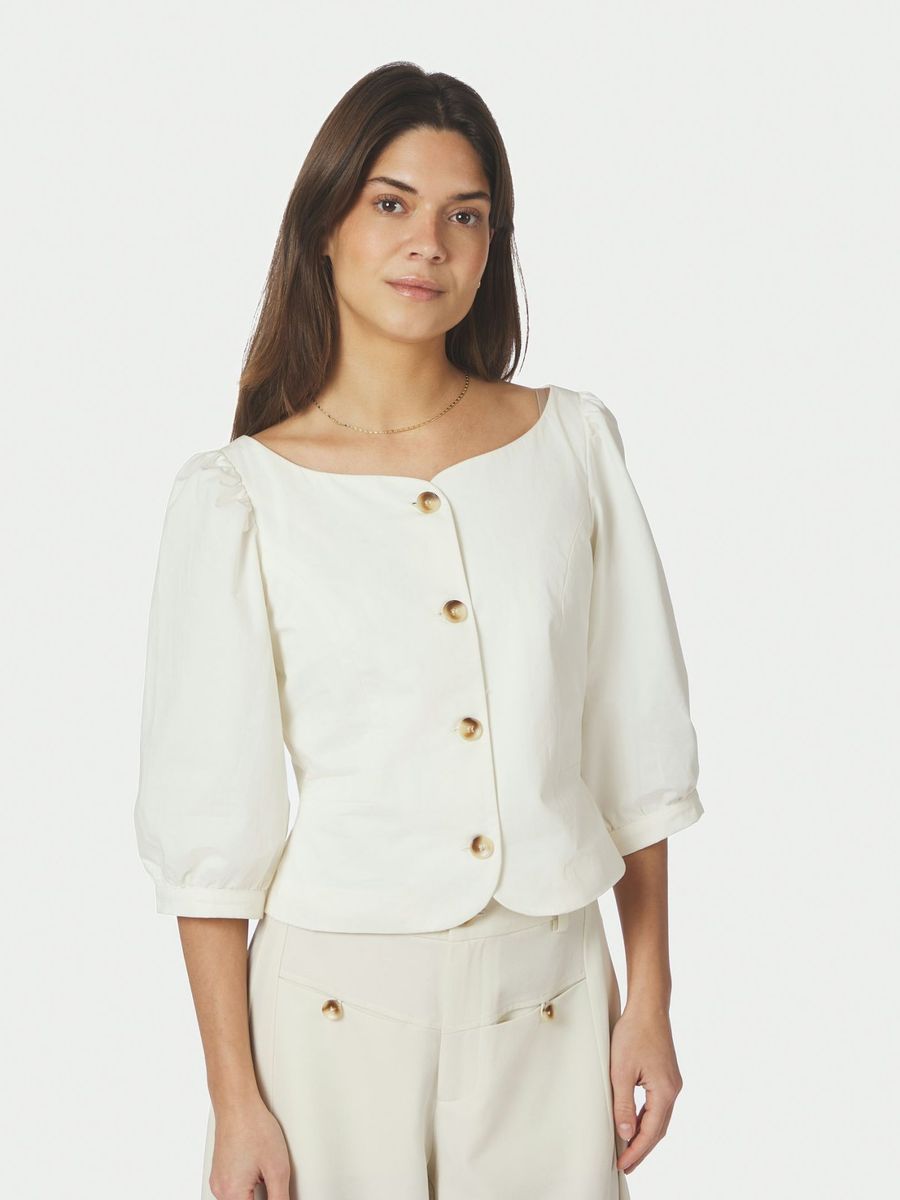 Jeannie Twill Blouse Offwhite