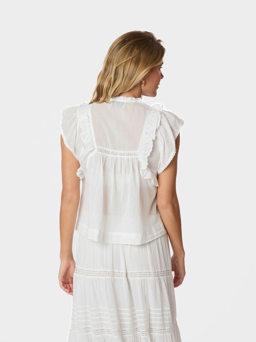 Jayla S Voile Top White
