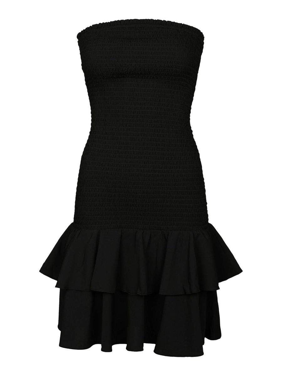 Mikka Solid Smock Dress Black