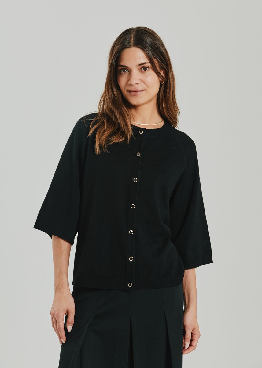 Katie Cardigan Button Black