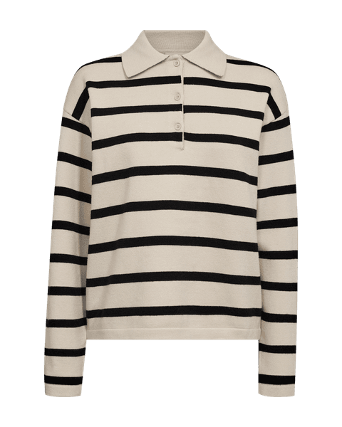 Hovedbilde Claura Pullover Polo Collar Stripes Moonbeam ...