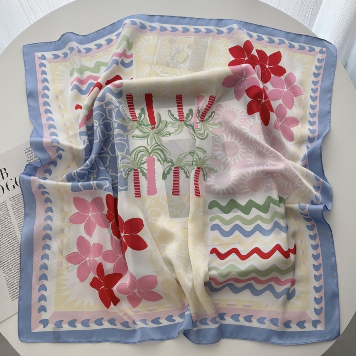 Bandana Palme Lys Blå
