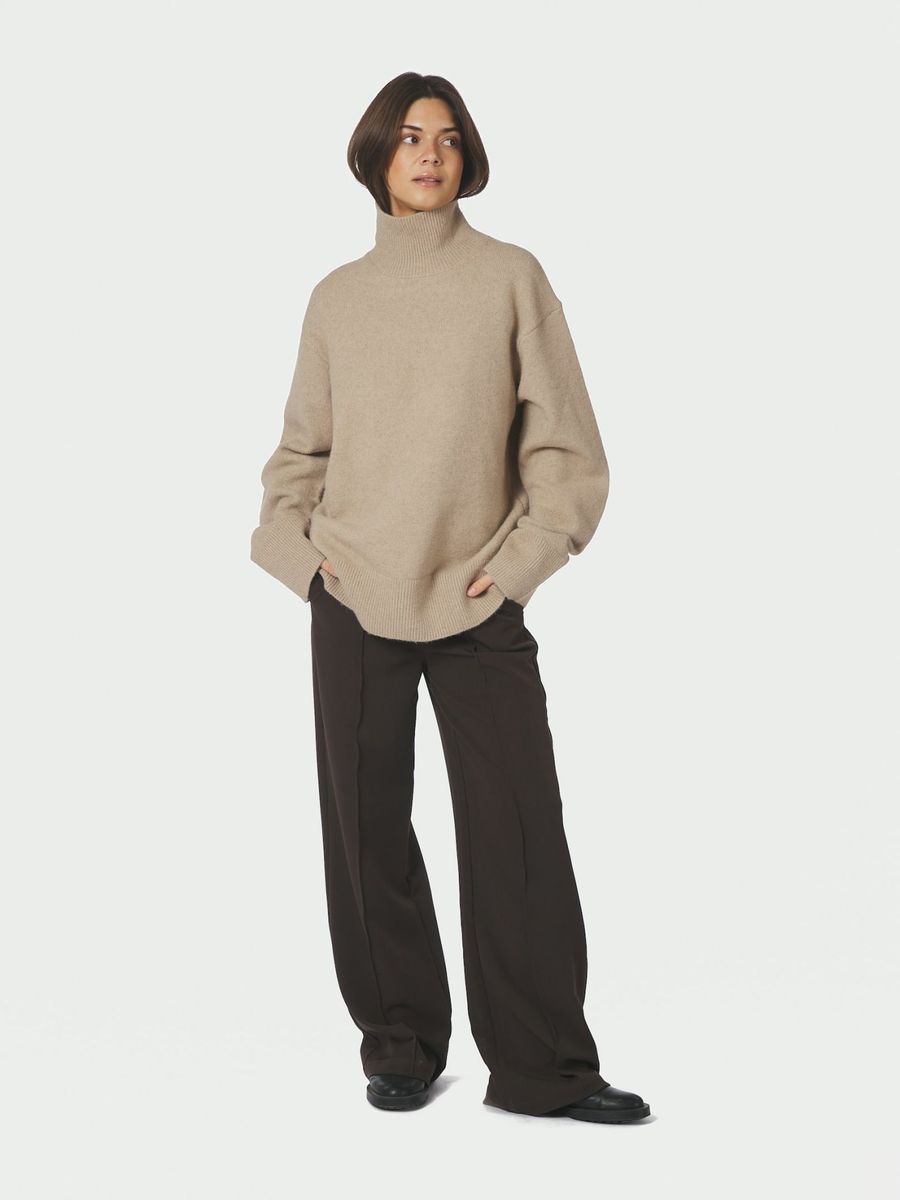 Jen Knit Blouse Warm Grey