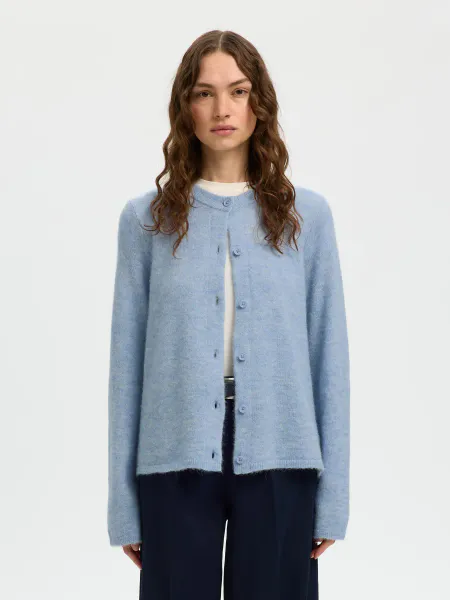Hovedbilde SlfLulu New Ls Knit Cardigan Cashmere Blue