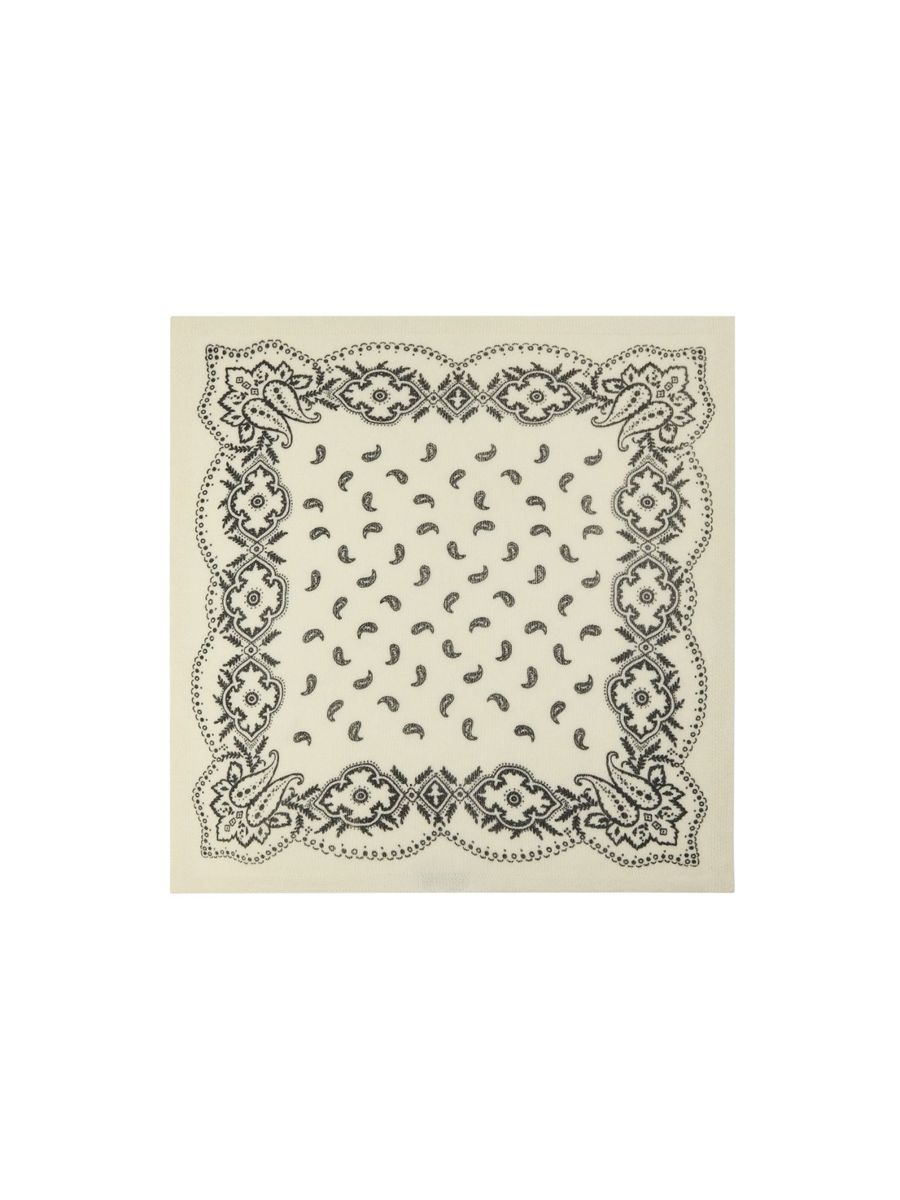 Adelina Paisley Knit Scarf Off white